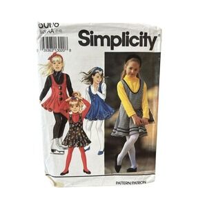 Simplicity 8008 Girls Jumpsuit Top‎ Headband Size AA (7-10) 90s Vintage